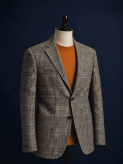 Kenton Jacke in Grau-Braunem Karo – Wolle & Kaschmir