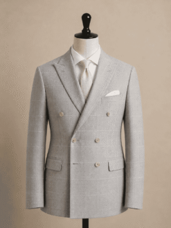 Kenton Lifestyle Grau karierte Jacke aus Wolle und Baumwolle